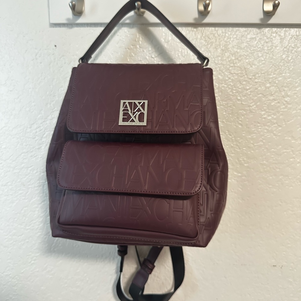 Armani Exchange Maroon Backpack